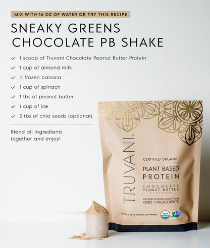 Truvani Organic Plant Based Protein Powder - Strawberry - 10 Servings - Vegan - 20g Pea Protein - Single Serving Travel Packets - Keto - Gluten & Dairy Free - Low Carb