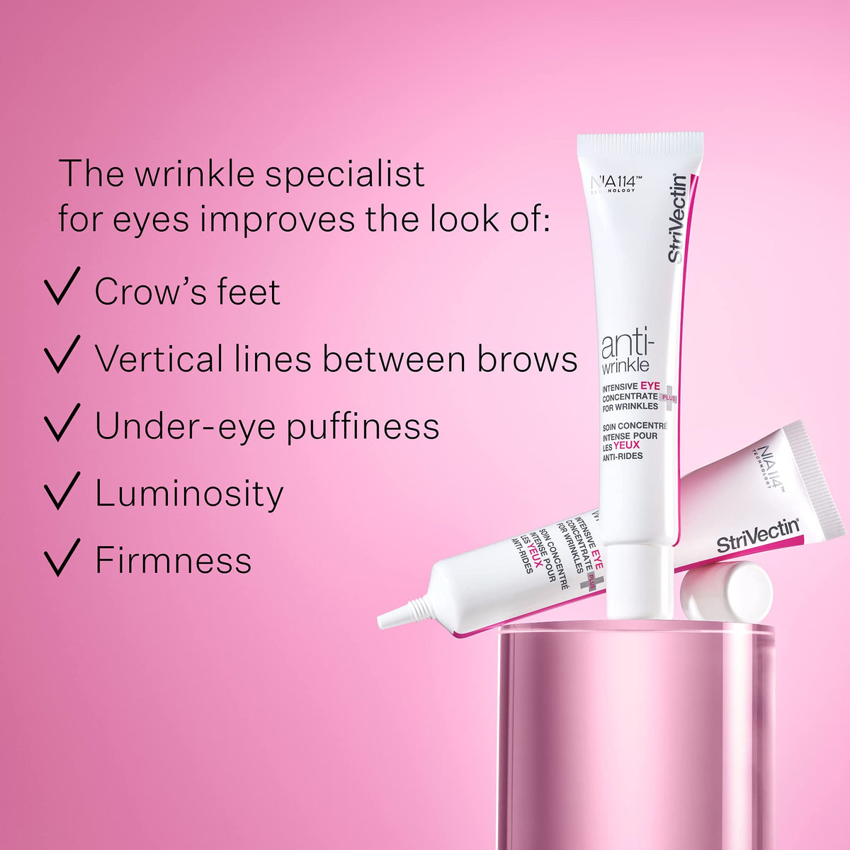 StriVectin Anti-Wrinkle Intensive Eye Cream Concentrate PLUS – Firming Eye Cream for Crow’s Feet, Puffiness & Dark Circles (0.25 fl oz)