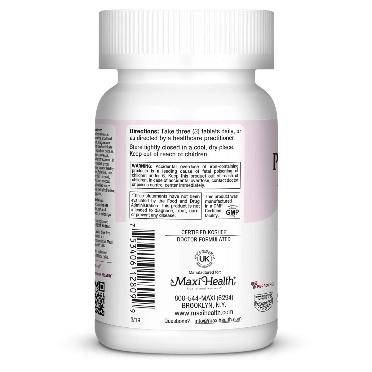 Maxi Health, Maxi Prenatal, 90 Count (Pack of 1)