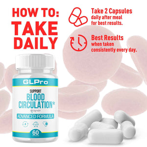 GLPro Blood Capsules, Official GLPro Blood Health Support Pills with All Natural Ingredients, Advanced Formula Supplement with Maximum Strength Premium Vitamins for Women and Men (60 Capsules)