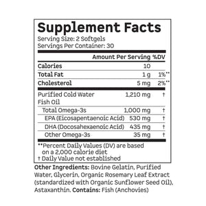 Kion Omega - Omega 3 Fatty Acid Supplements - DHA Supplements - Mini Fish Oil Softgels - Omega 3 DHA EPA Fish Oil Pills - Fish Oil 1,000 mg - 30 Servings
