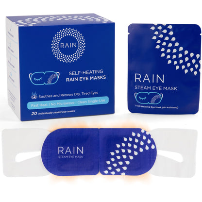 Rain Self Heating Steam Eye Mask - Moist Heat Therapy (20 Masks)