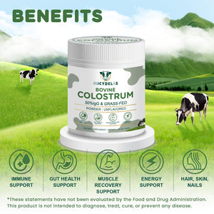 MICYDELAS Bovine Colostrum Supplement Powder 50% IgG Premium Bovine Colostrum for Gut Health Support, Immune Support, Muscle Recovery & Overall Wellness, Grass Fed, Non-GMO, Unflavored, 60 Servings MICYDELAS buy supplements Au