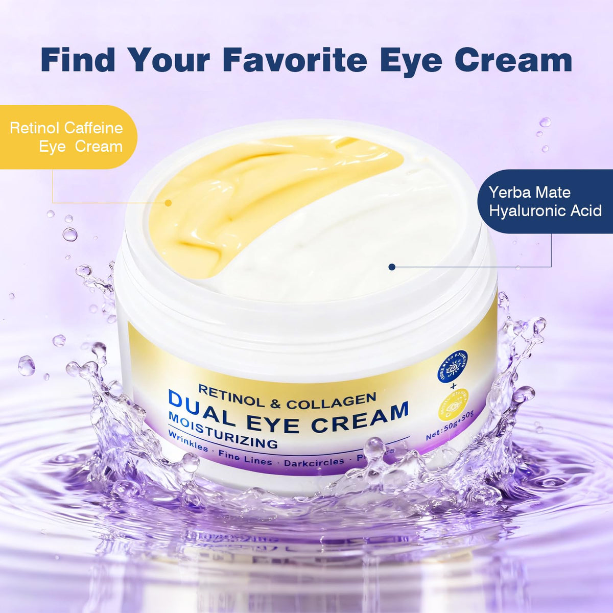 2in1 Dual Eye Cream – Retinol, Caffeine & Yerba Mate Complex