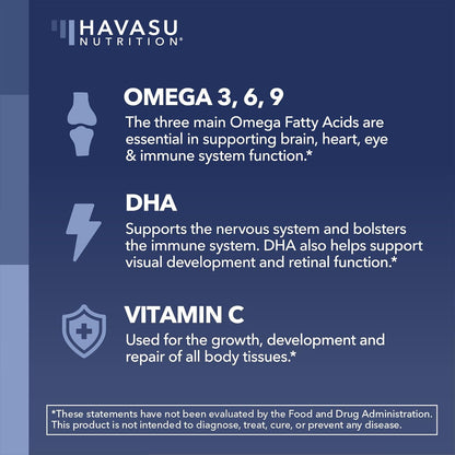 Omega 3 6 9 Gummies with DHA, Plant-Based Omega 3 Gummies for Adults, 60ct - Omega 3 6 9 + DHA Gummies, Fish Oil Alternative for Adults with DHA from Algae, Lemon and Orange Flavors, 20 Servings