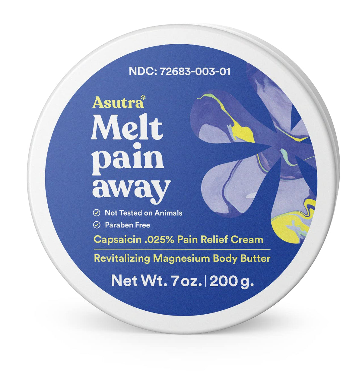 ASUTRA Melt Pain Away Magnesium Cream for Pain Relief for Feet and Body, Warming Capsaicin Cream Formula for Leg Cramps, Post-Workout Muscle Soreness, HSA/FSA Approved (Lemongrass, 7 oz)