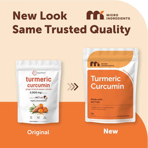 Micro Ingredients Turmeric Curcumin Supplement with Black Pepper & Ginger, 300 Softgels - Made with MCT Oil - 95% Curcuminoids - Non-GMO, Gluten Free