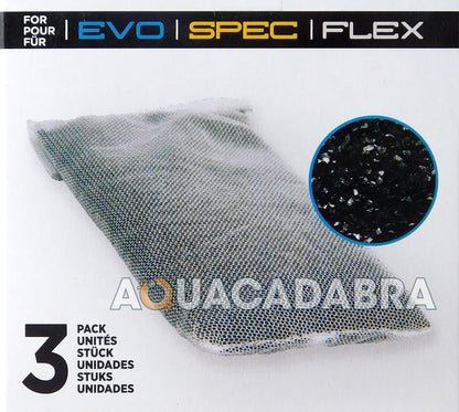 Fluval Spec/Evo/Flex Activated Carbon, Replacement Aquarium Filter Media, 3-Pack, A1377 - Replacement Aquarium Filter Media
