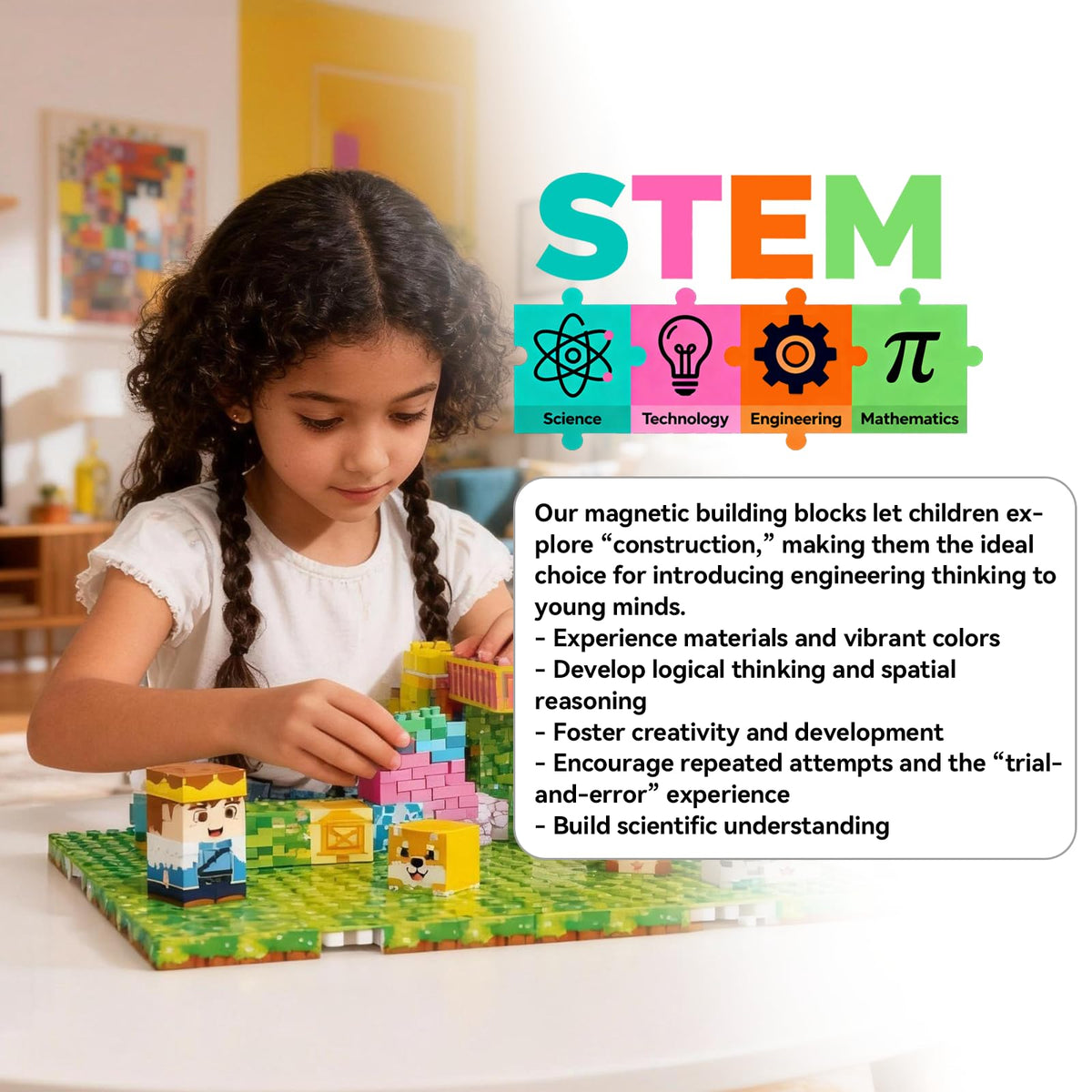 powerful xishan 150 PCS Magnetic Blocks, Magnetic Building Blocks Cubes, Princess Magnet Toys for Kids Ages 3+, Magnet Blocks with 4 Bottom Plate for Girls, STEM Toys & Ideal Christmas Birthday Gift