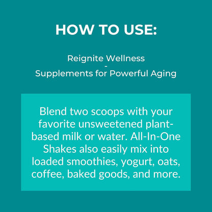 Reignite Wellness by JJ Virgin - Chocolate Bone Broth All-in-One Shake - Gluten Free + Dairy Free Protein Powder - Contains 20G of Beef Protein with Vitamins, Minerals, Amino Acids - 30 Servings