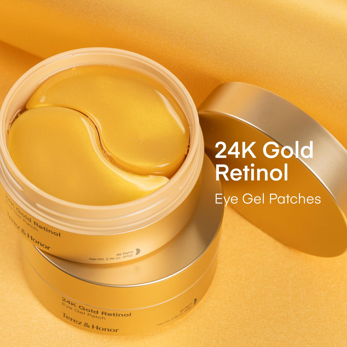TEREZ & HONOR 24K Gold Retinol Eye Masks - 60 Hydrogel Patches (30 Pairs)