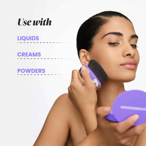 Wonderskin Dial-It-Up Brush – Adjustable 3-in-1 Makeup Brush for Foundation, Powder & Creams – Sheer to Full Coverage – Ergonomic Precision Design
