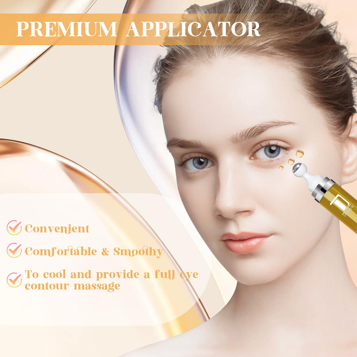 Dongyu Retinol Eye Serum 360° Roller – Anti-Aging Treatment with Massage Ball for Dark Circles, Puffiness & Wrinkles