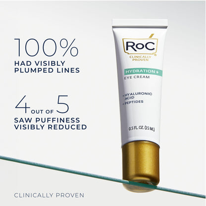 RoC Multi Correxion Hyaluronic Acid Eye Cream (0.5 oz) + Retinol Correxion Capsules (7 ct) - Anti-Aging Routine for Wrinkles, Puffiness & Dark Circles