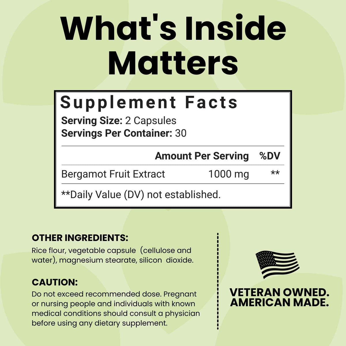 Luma Nutrition Citrus Bergamot 1000mg Per Serving - Citrus Bergamot Supplement - Heart Health Support - Made in the USA - Veteran Owned - 60 Capsules, 30 Servings