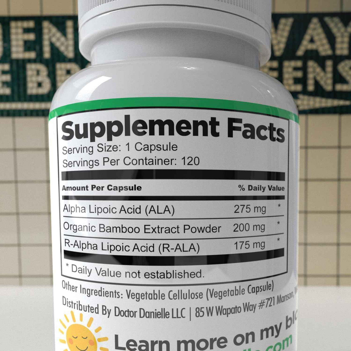 Alpha-Lipoic Acid by Dr. Danielle, Neuropathy Support, Non-GMO, Gluten-Free, Vegan, Soy-Free, Promotes Healthy Blood Sugar, Alpha R Lipoic Acid R-ALA, R-ALA, 120 Veggie Caps