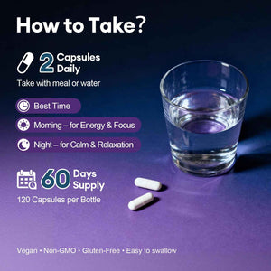 Migcopat Magnesium Complex w/Magnesium Glycinate, Malate, Citrate - 24-in-1 Magnesium Supplement w/Ashwagandha, L-Theanine & NAD+ - Supports Calm, Energy, Muscle & Sleep - Non-GMO, 120 Vegan Caps