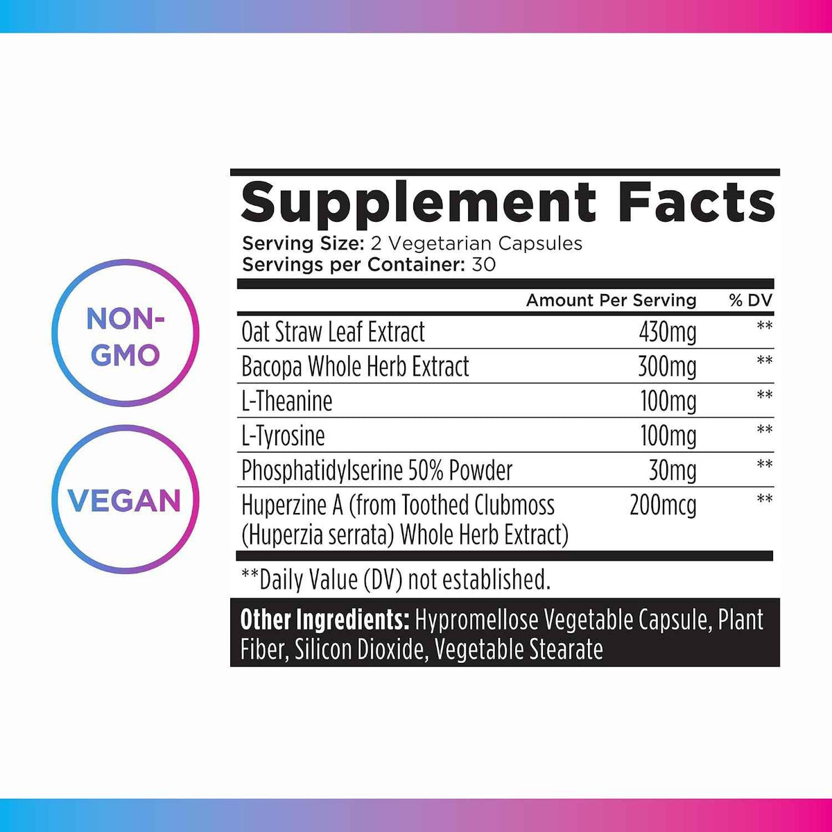 Livingood Daily Brain Supplements for Memory & Focus, Nootropic Pills with Bacopa, L Theanine, L Tyrosine, Amino Acids & More, Cognitive Support for Men & Women, Vegan, Gluten Free, 60 Capsules