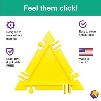 Geometiles 3D Building Set for Learning Math, Includes Many Online Activities,32-pc, Made in USA (Triangle/Rectangle/Square)
