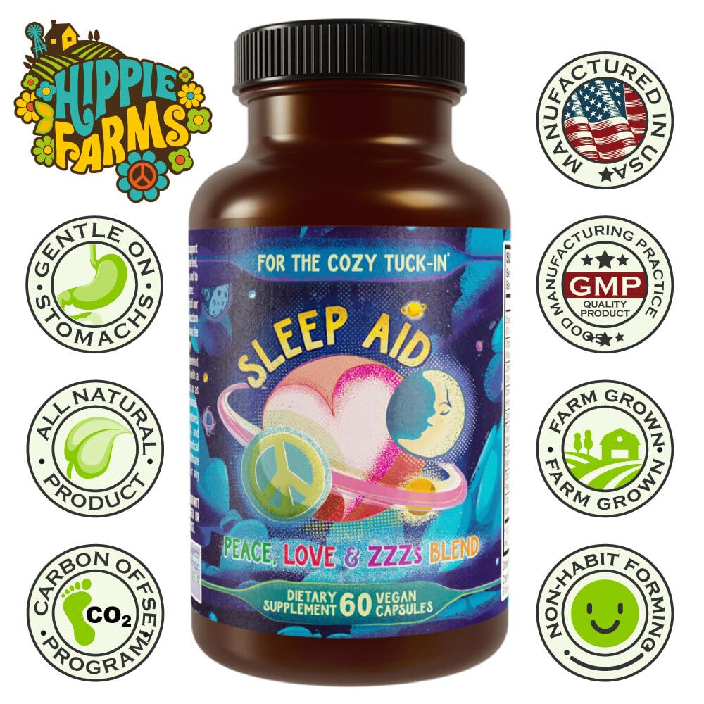 Melatonin Free Natural Sleep Aid Supplement Peace, Love, and ZZZs