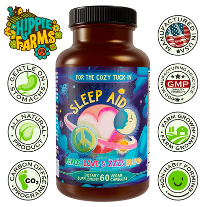 Melatonin Free Natural Sleep Aid Supplement Peace, Love, and ZZZs