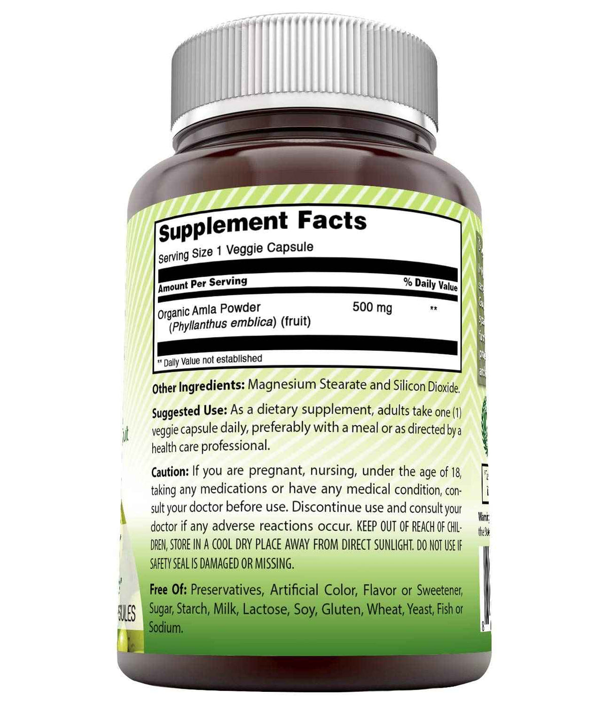 Amazing India Amla (Made with Natural Amla Fruit) 500 Mg 120 Veggie Capsules Supplement - Non-GMO, Gluten Free