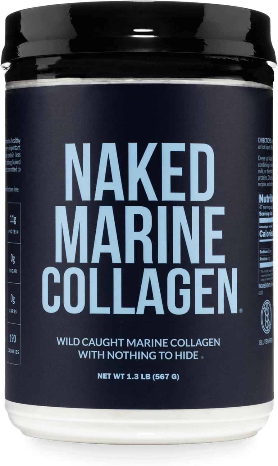 NAKED Marine Collagen Peptides Protein Powder - Unflavored - from Wild Caught Cod - Paleo Friendly, Non-GMO, Soy-Free, Gluten-Free - 47 Servings