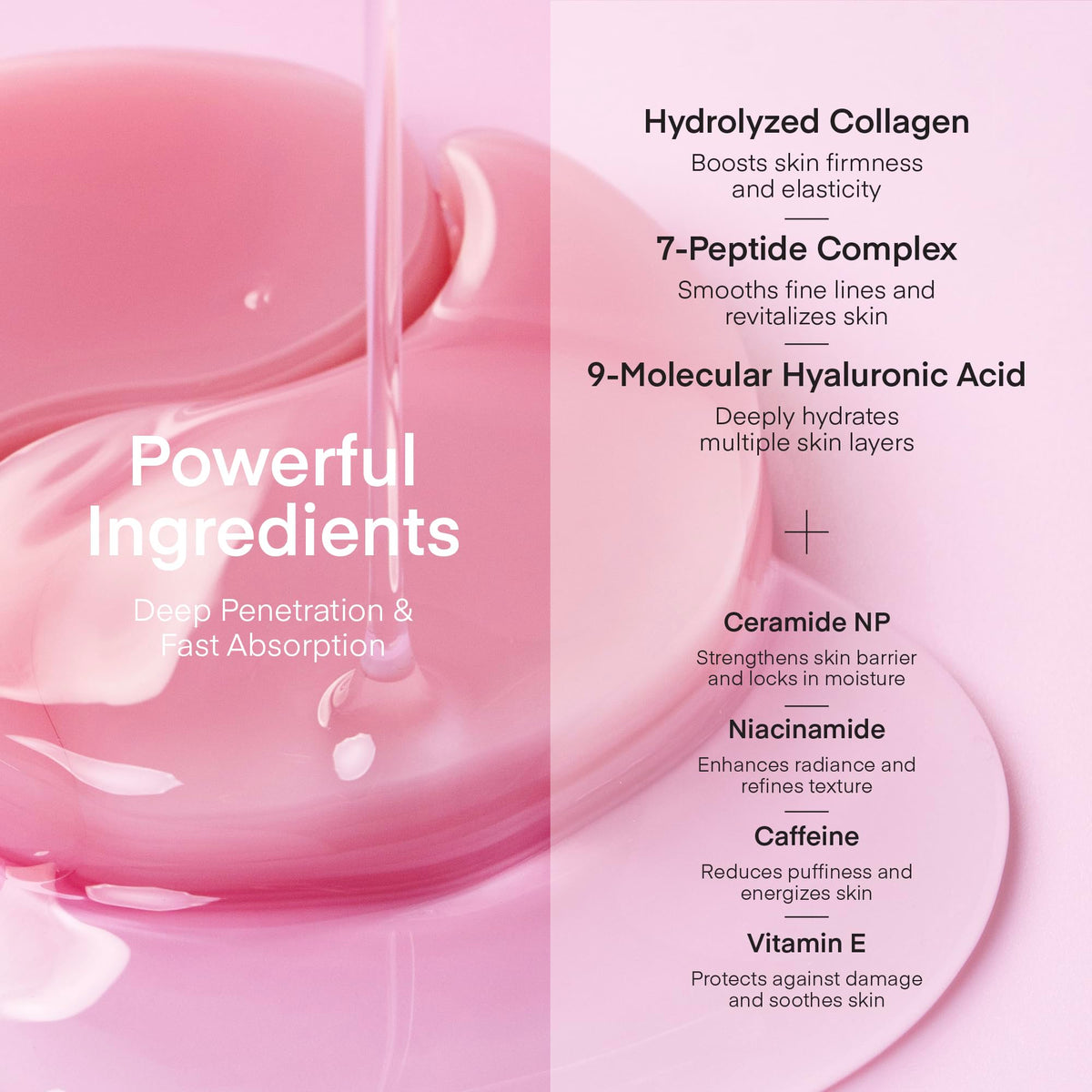 TEREZ & HONOR Peptide Collagen Under Eye Patches (60 Pcs) - Korean Firming & Anti-Aging Hydrogel Masks for Wrinkles & Bags