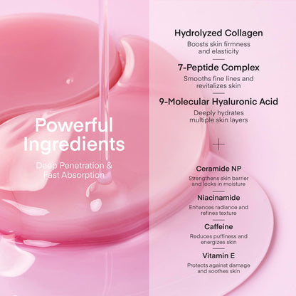 TEREZ & HONOR Peptide Collagen Under Eye Patches (60 Pcs) - Korean Firming & Anti-Aging Hydrogel Masks for Wrinkles & Bags