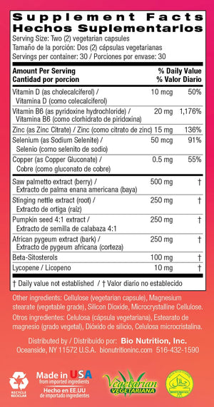 Bio Nutrition Prostate Wellness with Pumpkin Seed Extract 60 Capsules Bio NutritionBuy Supplements Australia