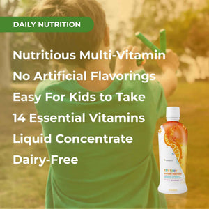 Youngevity Kid's Toddy - Mega Multivitamin for Kids & Children Age 2+ - 14 Vitamins, 10 Minerals, Phytonutrient Blend - Highly Absorbable - Great Tasting Orange 32 Fl Oz (Pack of 2)