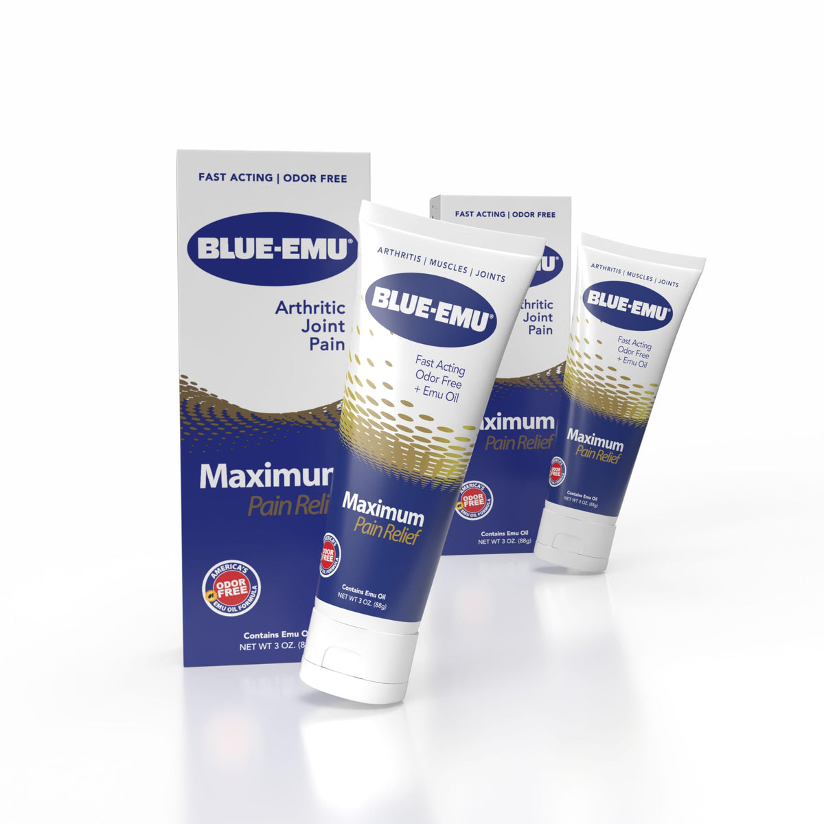BLUE-EMU Maximum Pain Relief Cream for Arthritis & Joint Pain, 3 oz, 2 Pack