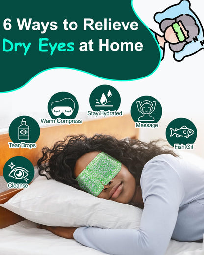 16-Pack Steam Eye Masks for Dry Eyes – Self-Heating Warm Compress for Eye Fatigue & Puffiness | Disposable Travel Essentials | Unscented Spa Relaxation Gift Set