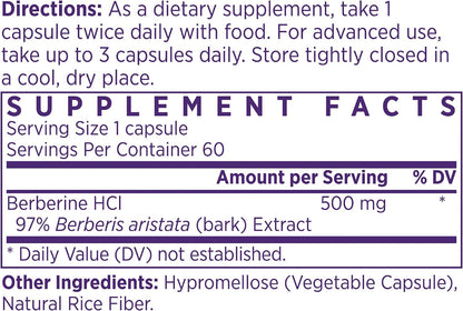 NAOMI Himalayan Berberine 500mg - Supports Healthy Metabolic Function & Balanced Lipid Profile - Patented HIMABERB, 97% Pure Berberine HCl, Supports Healthy Energy, 60 Capsules, 1-Month Supply