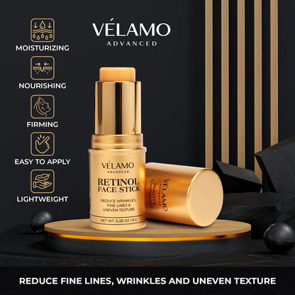 VELAMO ADVANCED Retinol Face Stick (0.28 oz) - Anti-Aging Treatment for Wrinkles, Fine Lines & Uneven Skin Texture