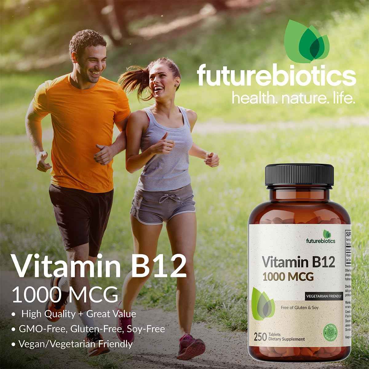 Futurebiotics Vitamin B12 1000mcg Vegetarian Friendly Non-GMO, 250 Tablets