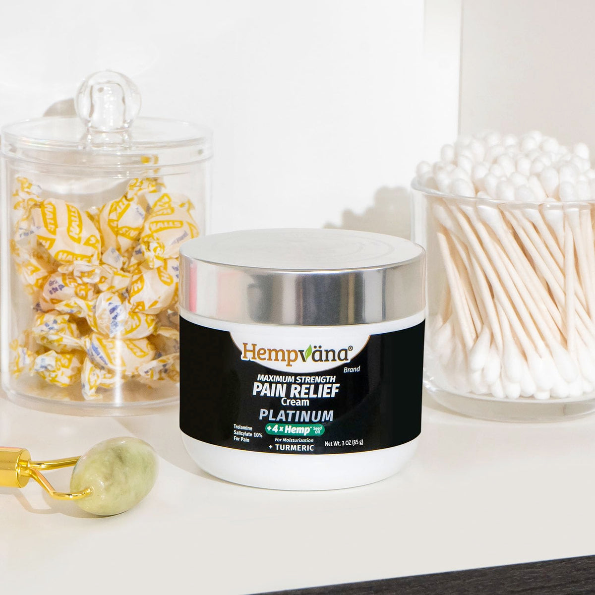 Hempvana Platinum Maximum Strength Relief Cream 4X Hemp for Muscles, Joints, Back, Knees, Shoulders, Neck, Elbows, Hands, Feet. AS SEEN ON TV. Odor-Free, Non-Greasy, Quickly Absorbs, 4X More Hemp