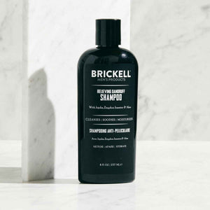 Brickell Men's Relieving Dandruff Shampoo For Men, Soothes and Eliminates Dandruff With Salicylic Acid, Ziziphus Joazeiro, and Aloe, 8oz, Scented