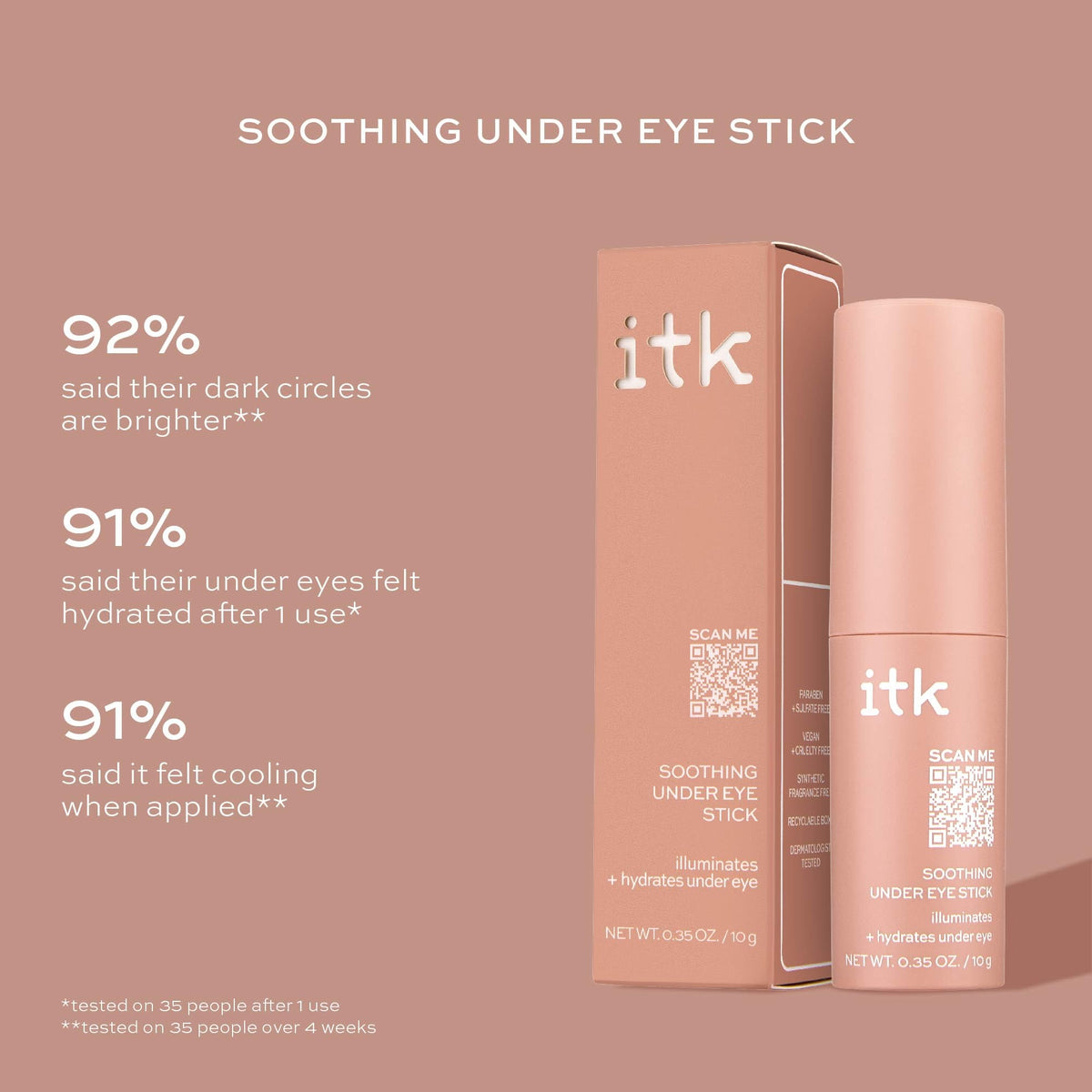 ITK Skincare Caffeine + Aloe Vera Under Eye Stick - Depuffing & Soothing (15g)