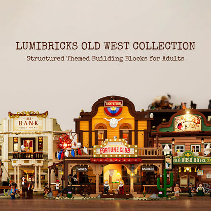 Lumibricks Western Fortune-Club-Saloon Lighting Building Set, 2782 Pcs