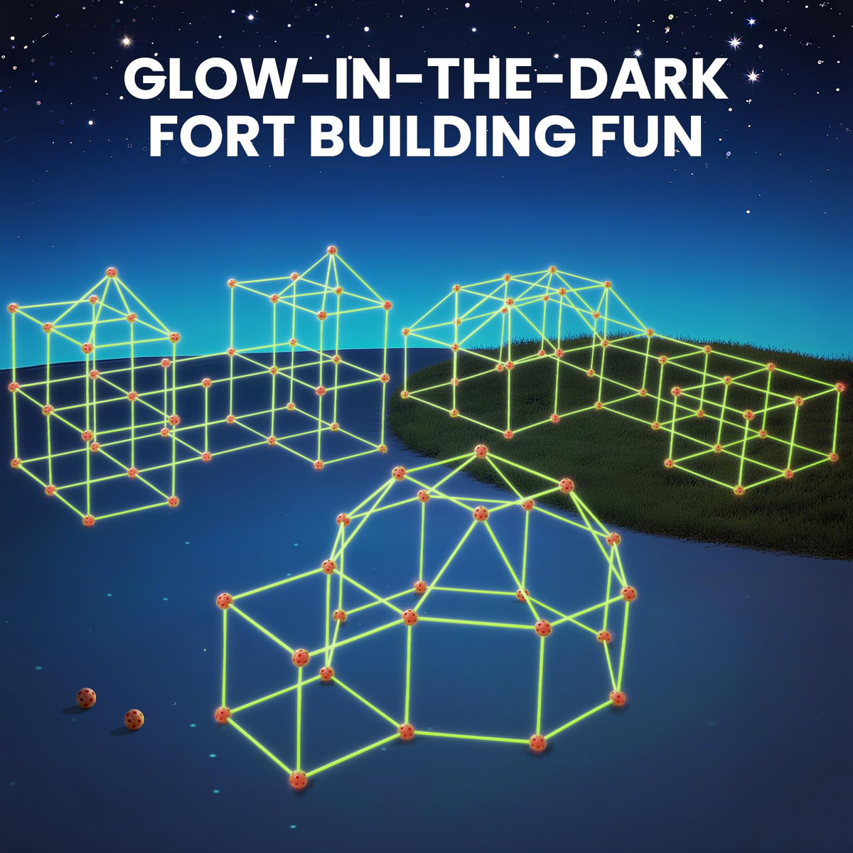 Tiny Land Glow Fort Building Kit for Kids Ages 4-12, STEM Building Toy