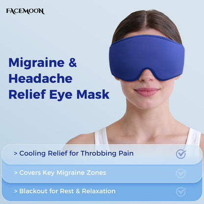 Cooling Gel Eye Mask for Sleep & Migraine Relief - FSA/HSA Eligible (Blue)