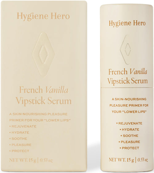 Hygiene Hero Vipstick Sexual Enhancer for Women | Intimate Grooming and Daily Soothing Serum for Vulva | Soothe, Hydrate and Protect Your Labia, French Vanilla, 0.53oz