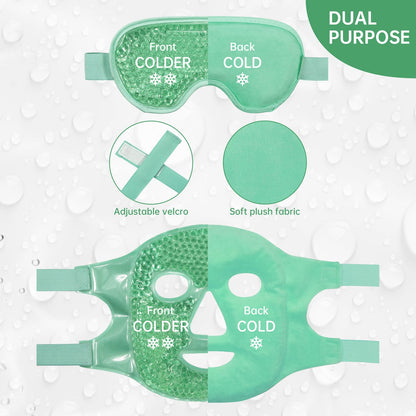 ZNÖCUETÖD Cooling Ice Face & Eye Mask – Luxury Gel Hot/Cold Pack for Puffiness, Sinus Relief, Dark Circles & Migraines | Soft Plush Backing