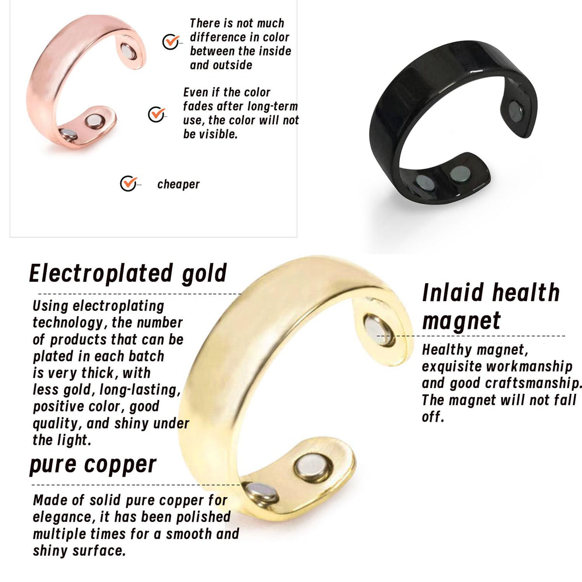 HVZZ Calmi Ring, Olux Rings for Women, Calmi Magnetic Ring for Lymphatic Drainage Arthritis Pain Relief