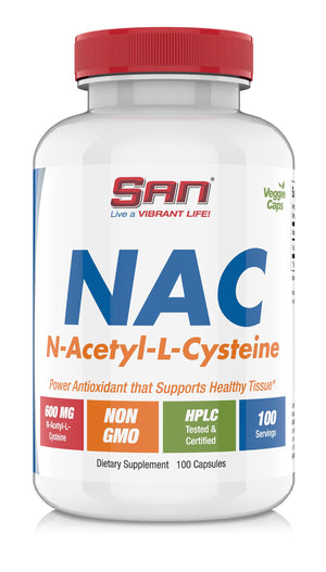 SAN N-Acetyl-L-Cysteine (NAC), Immune, Respiratory, Liver Health, NAC 600 mg, Potent antioxidant Support, Free-radicals, Easy to Absorb, 100 Capsules SAN buy supplements Au