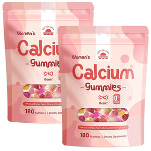 Calcium Gummies for Women - 1500mg Calcium Citrate with Vitamin D3, K2, Magnesium, Zinc, Boron & Soy Isoflavones - Calcium Supplement, Vegan, Zero Sugar, Mixed Fruit Flavors, 360 Count