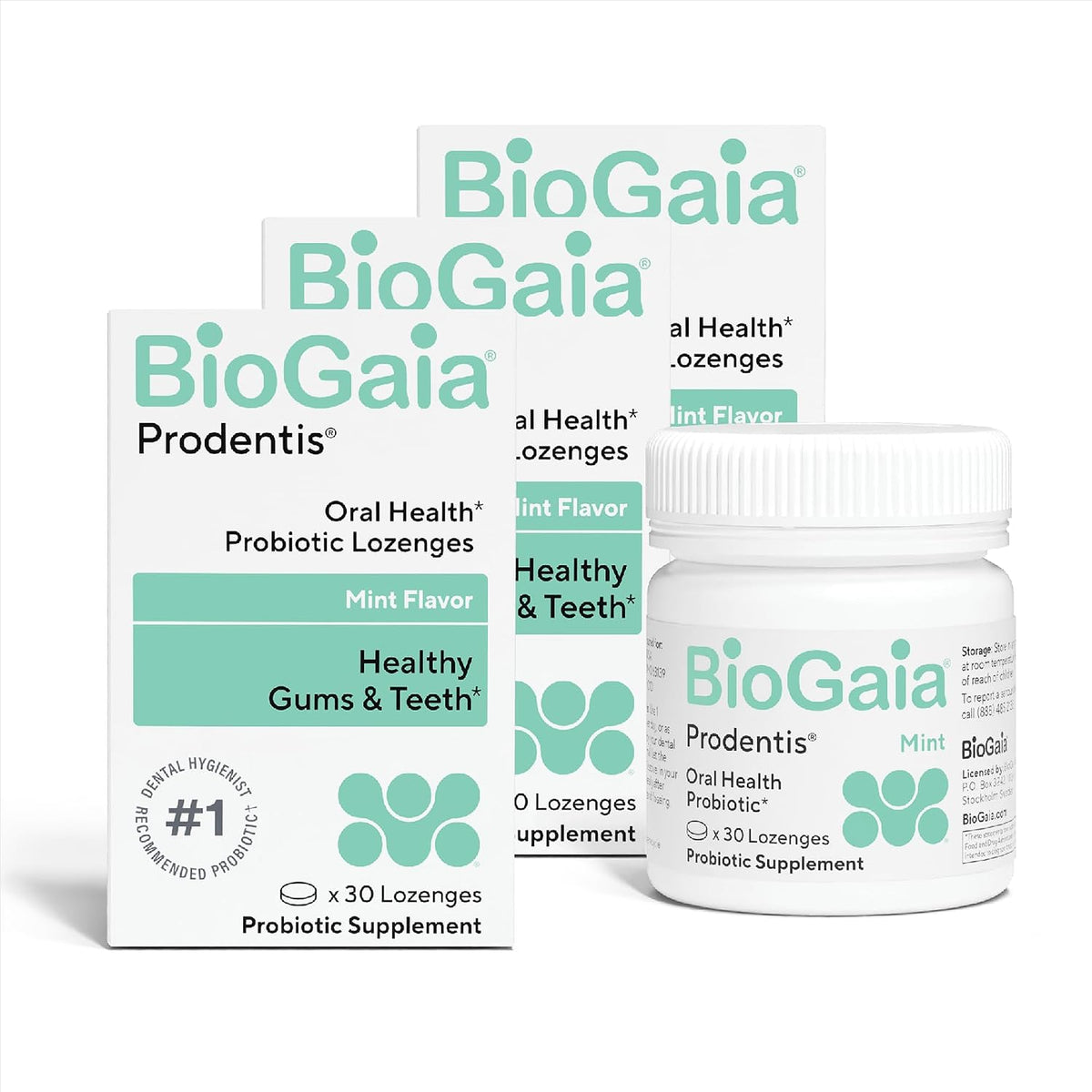 BioGaia Prodentis Oral Probiotics for Teeth & Gums and Bad Breath - Dental Hygienist-Recommended - Promotes Healthy Gums & Improves Oral Health - Fights Bad Breath - Dental Probiotic (3-Pack)