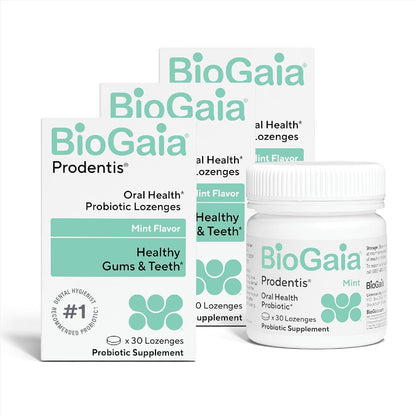 BioGaia Prodentis Oral Probiotics for Teeth & Gums and Bad Breath - Dental Hygienist-Recommended - Promotes Healthy Gums & Improves Oral Health - Fights Bad Breath - Dental Probiotic (3-Pack)