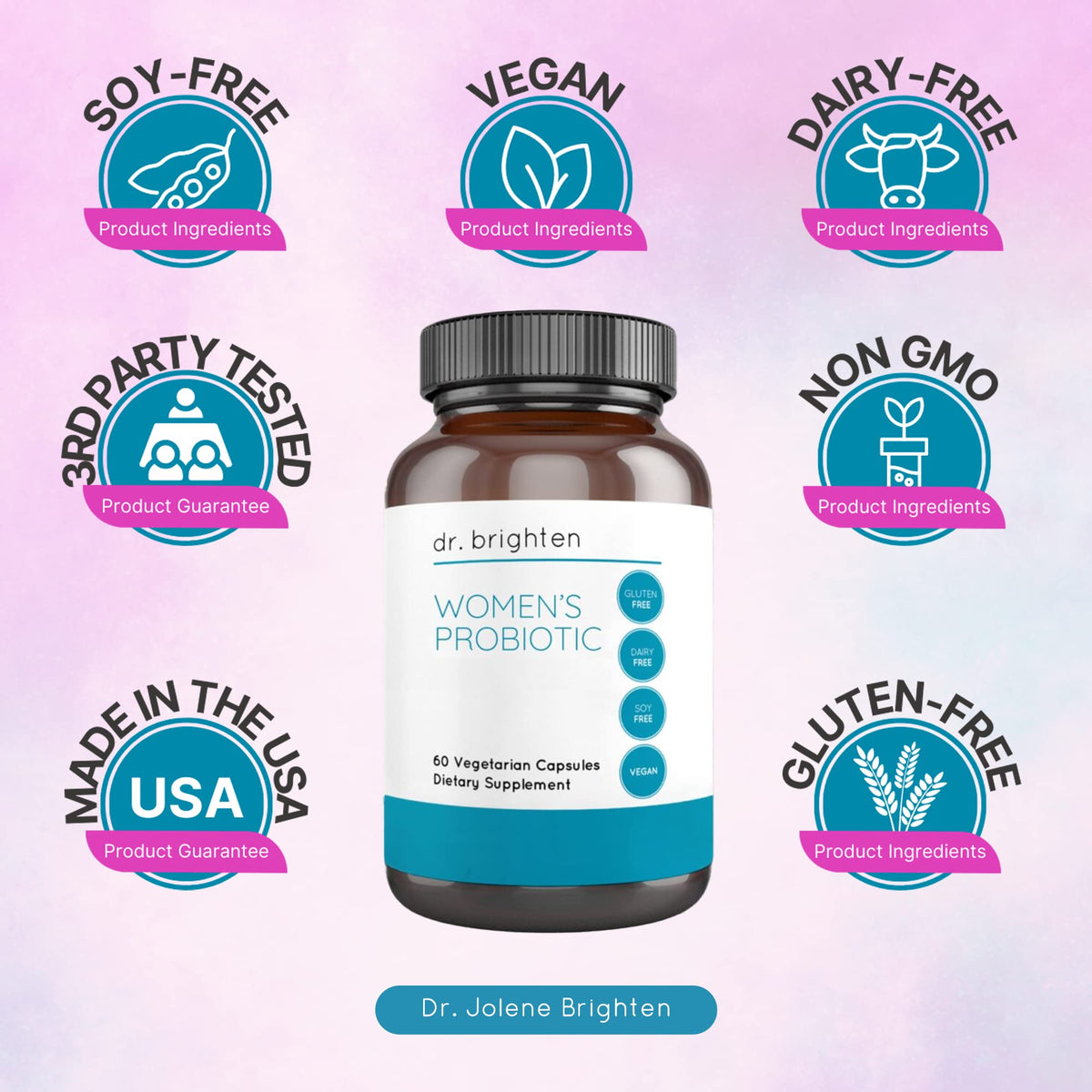 Dr. Brighten Prenatal Plus and Probiotic Dietary Supplements Bundle - Non-GMO, Vegan